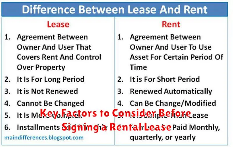 Key Factors to Consider Before Signing a Rental Lease
